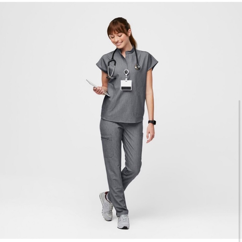 Gray Scrub bottoms, yola 2.0- yoga waistband